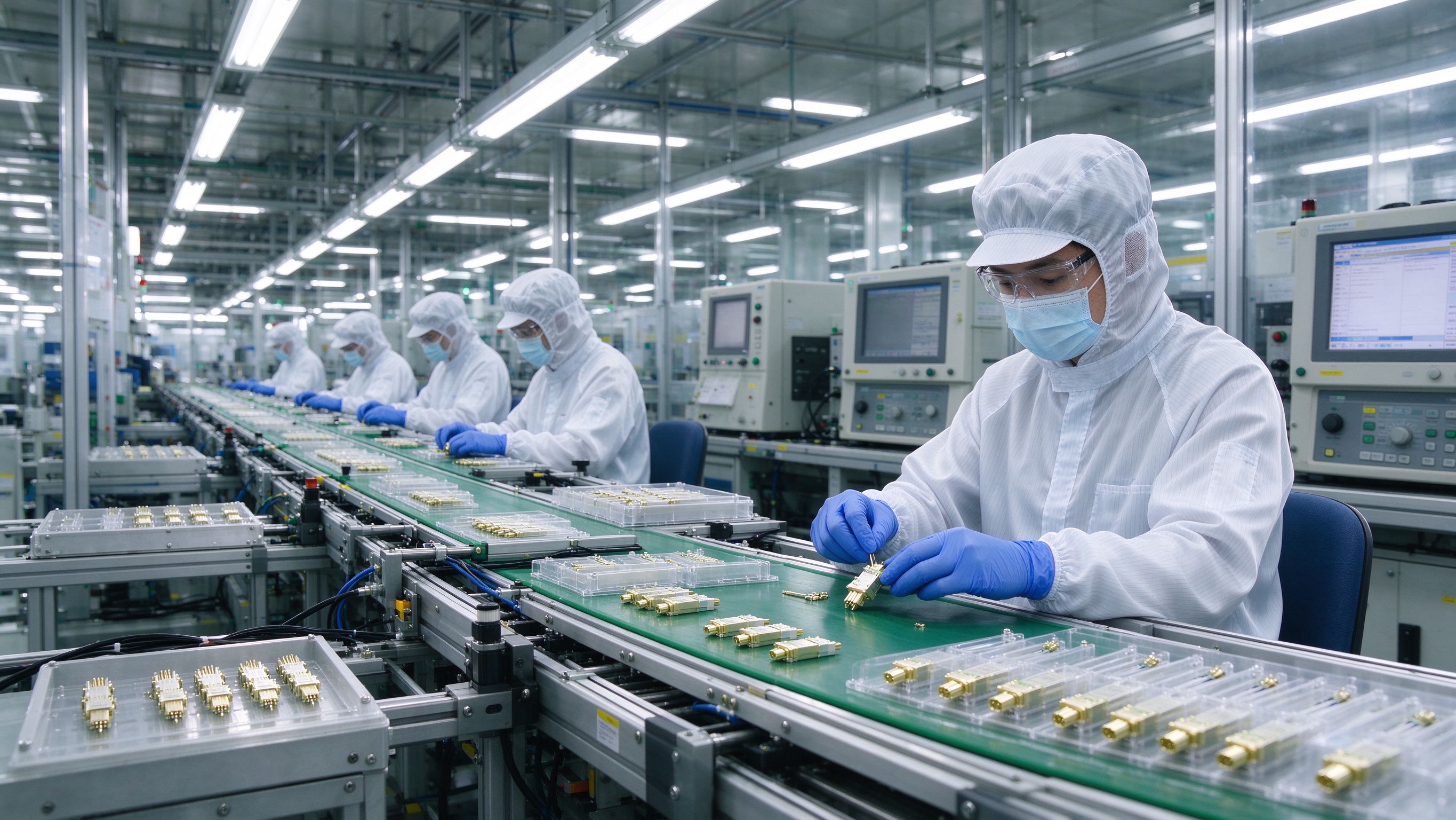 STBC optical transceiver manufacturing clean room